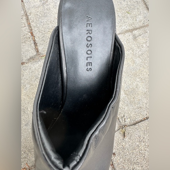 Aerosoles Emon Black Leather Women's Clogs - Picture 5 of 8